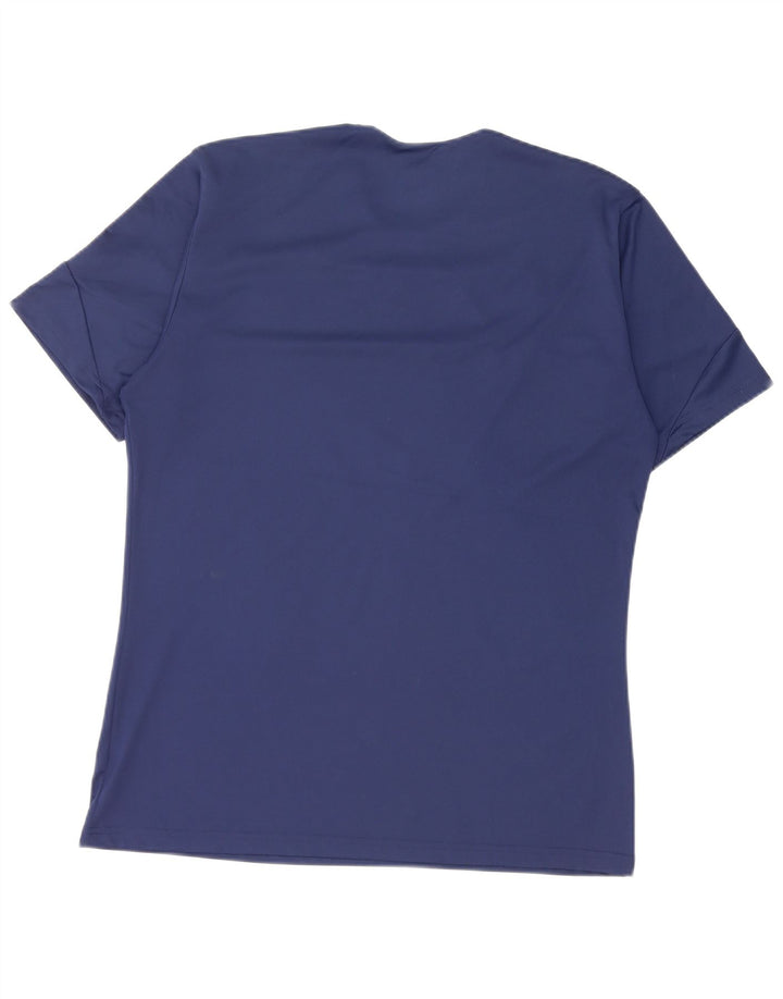 Adidas Hombre Climalite Camiseta Top Medio Azul Marino Colorblock