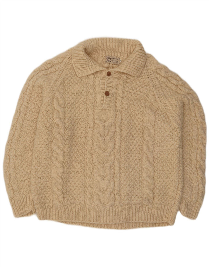 THC Hombre Polo Neck Jumper Sweater XL Off White Lana