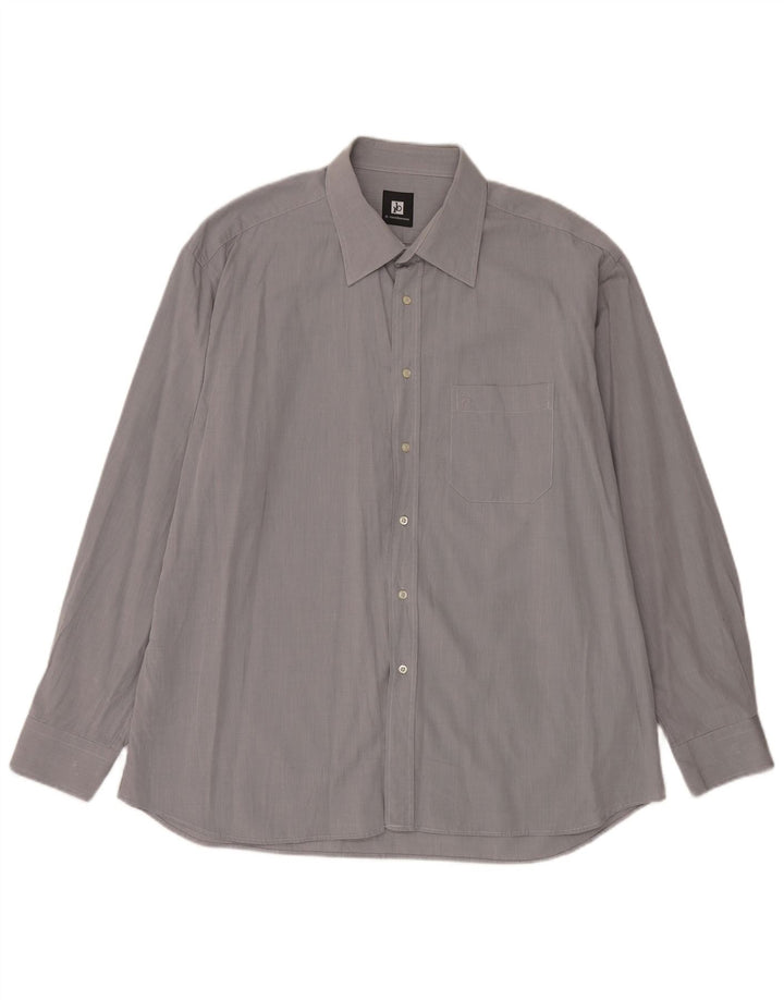 Roccobarocco Camisa para hombre Talla 46 18 1/2 2XL Gris