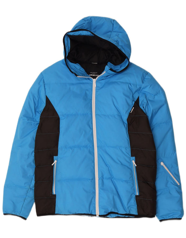 Wedze Chaqueta acolchada con capucha para hombre UK 40 Large Azul Colorblock Poliéster