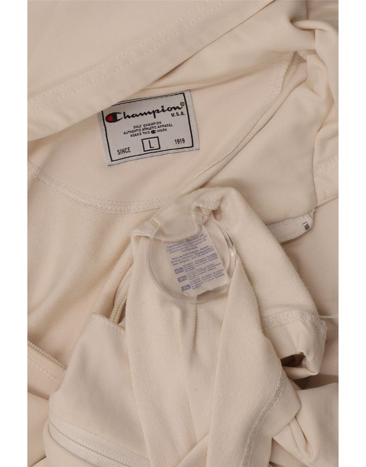 Champion Sudadera con capucha y cremallera para mujer Reino Unido 40 Grande Poliamida blanca