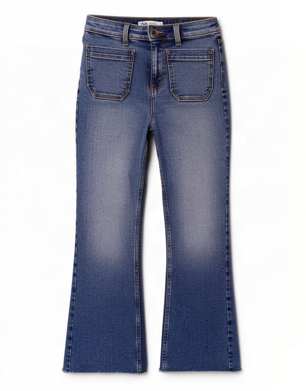 Zara Jeans Bootcut Mujer EU 32 2XS W22 L27 Algodón Azul