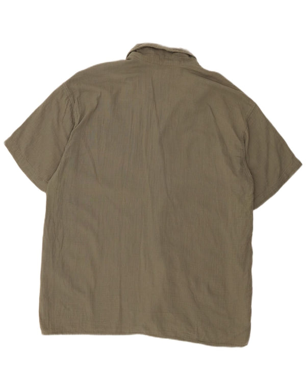 JACK & JONES Camisa de manga corta para hombre Large Khaki Cotton