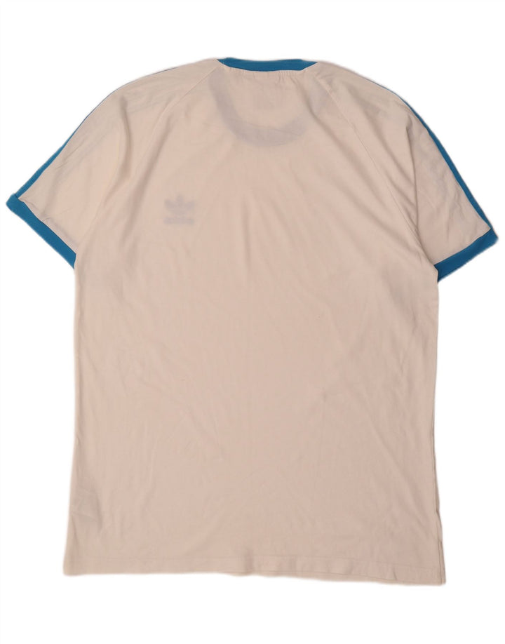 Adidas - Camiseta para hombre, talla grande, algodón blanco