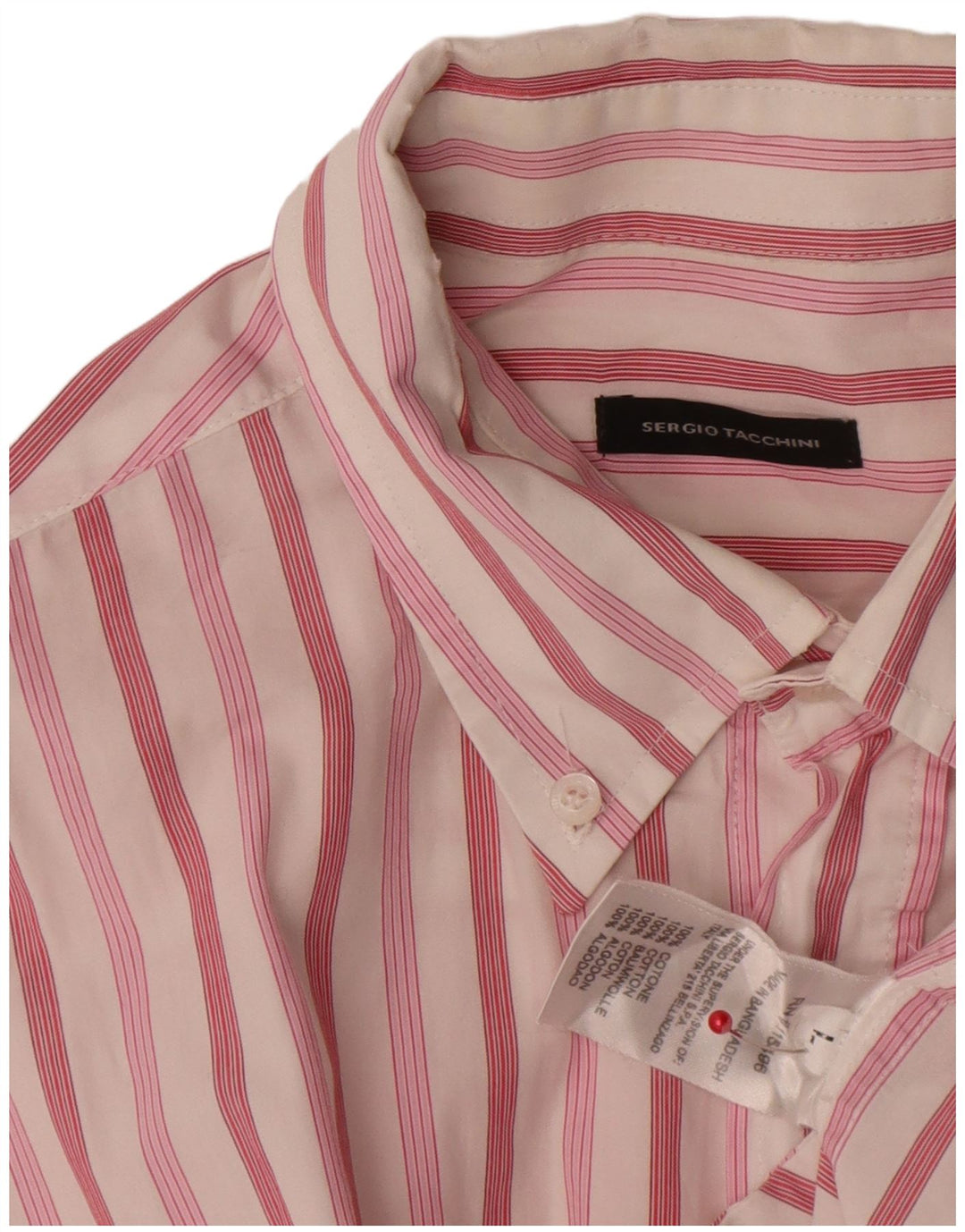 Sergio Tacchini Camisa Hombre Grande Algodón Rayas Rosa