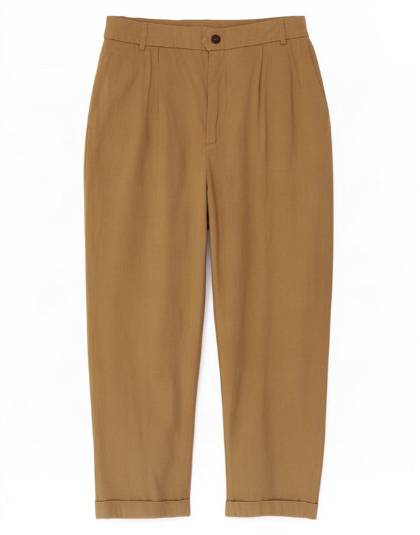 Zara Mujer Pantalón Capri Tapered Mediano W28 L23 Caqui Lyocell