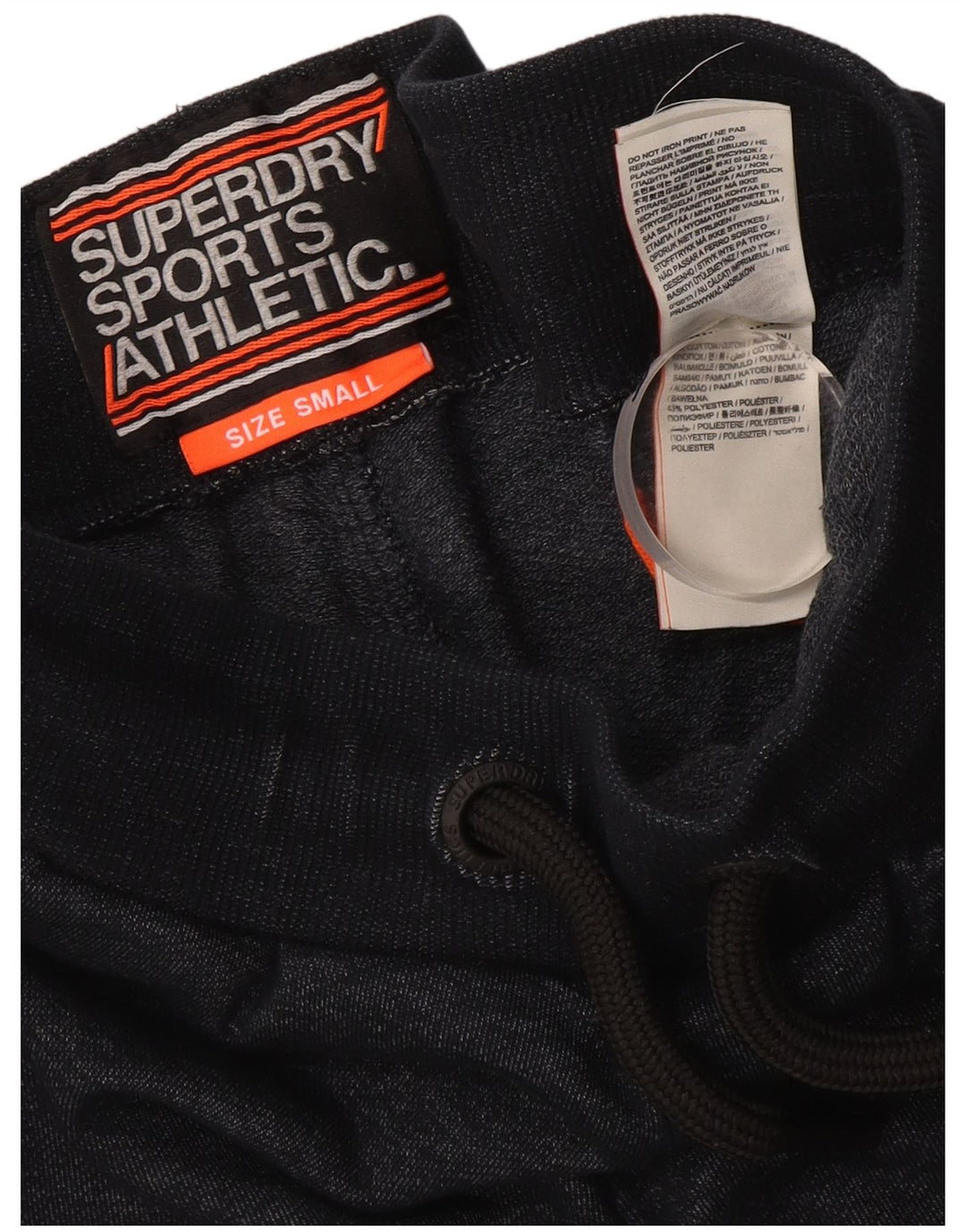 SUPERDRY Pantalones cortos deportivos con gráficos para hombre pequeños de algodón moteado en azul marino
