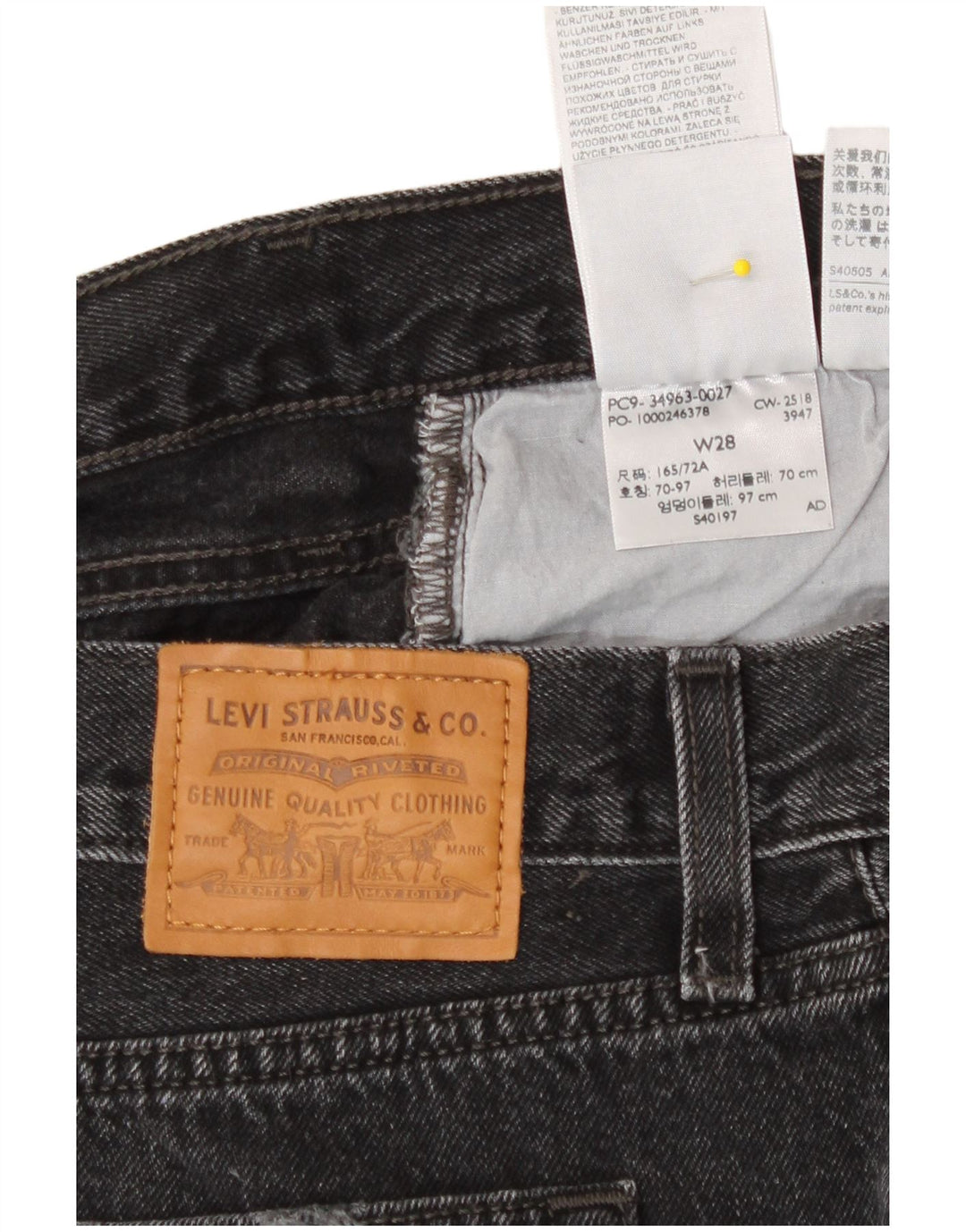Levi's Minifalda vaquera desgastada para mujer W28 Algodón negro mediano