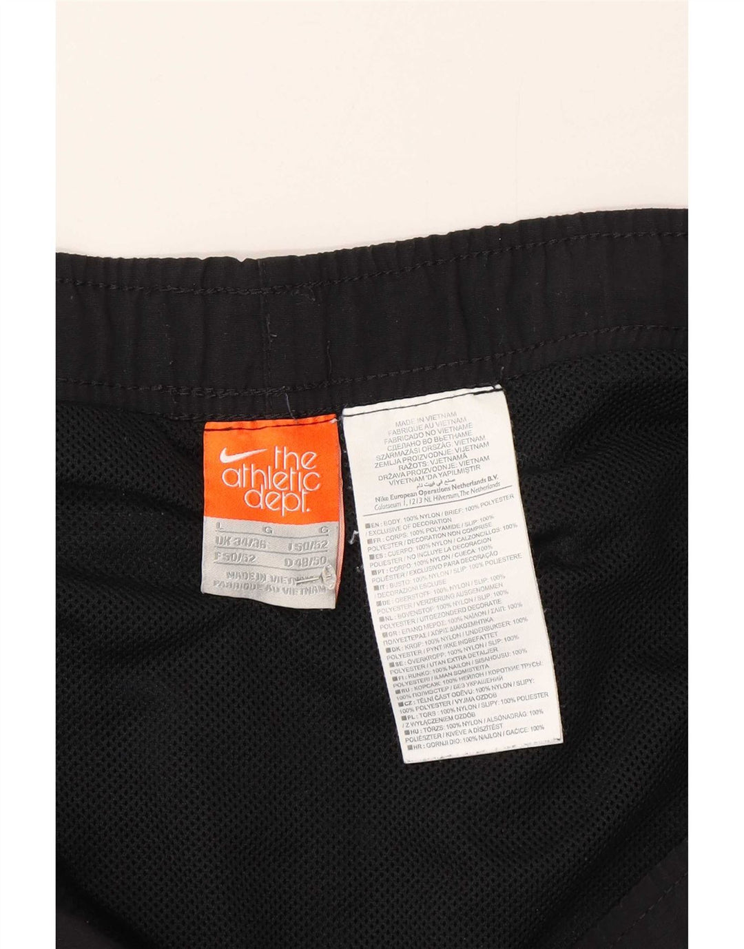 Fila - Bañador para hombre, talla grande, nailon color block, color negro