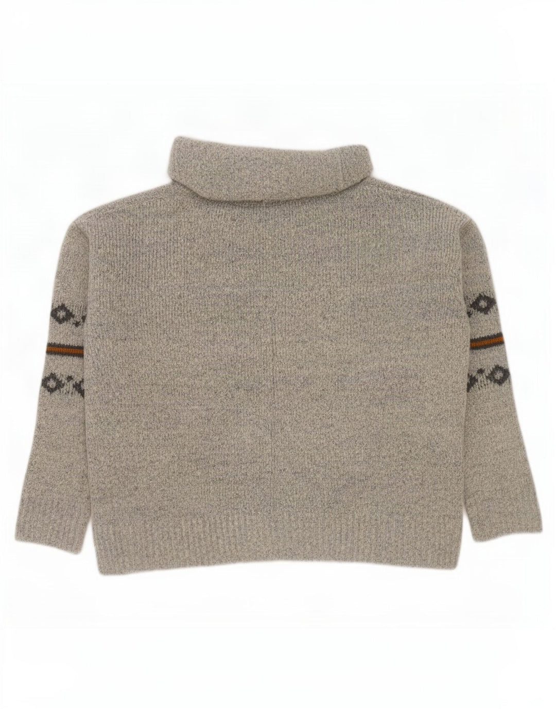 Weird Fish Suéter tipo jersey con cuello vuelto para mujer UK 40 Grande Gris Fair Isle