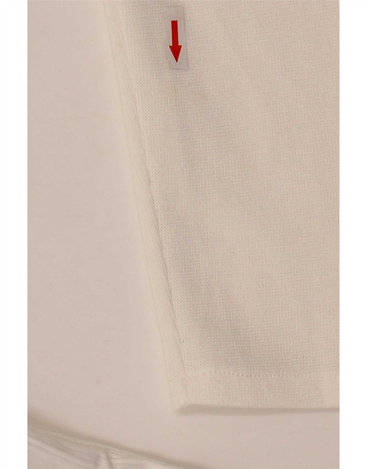 Zara Vestido recto de manga larga para mujer UK 44 Poliéster blanco mediano