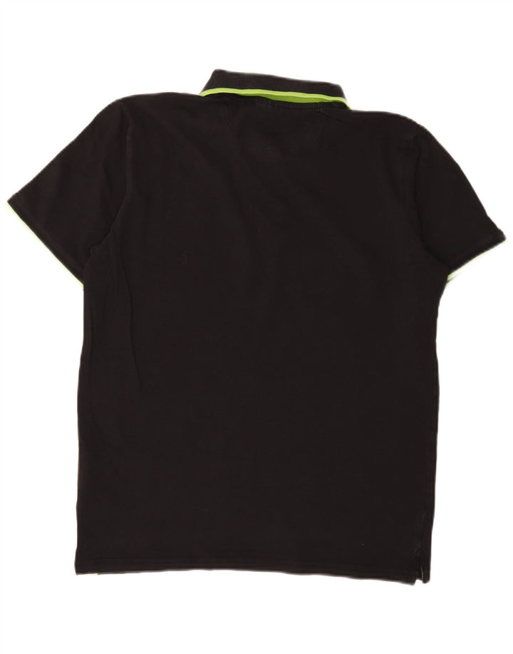 CHAMPION Polo para hombre grande de algodón negro