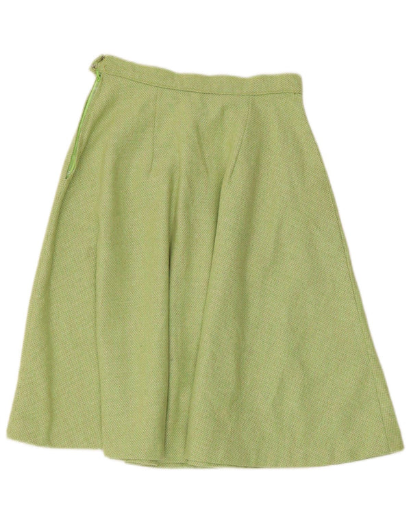 Vintage Womens A-Line Skirt W24 XS Green