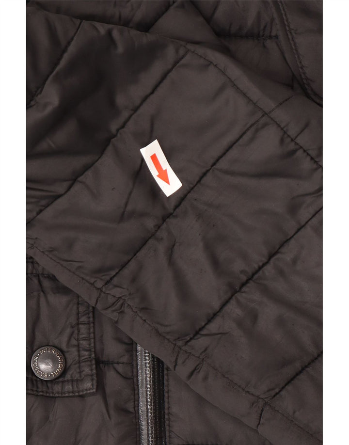 Barbour Chaqueta acolchada con capucha para hombre UK 40 Large Poliéster negro