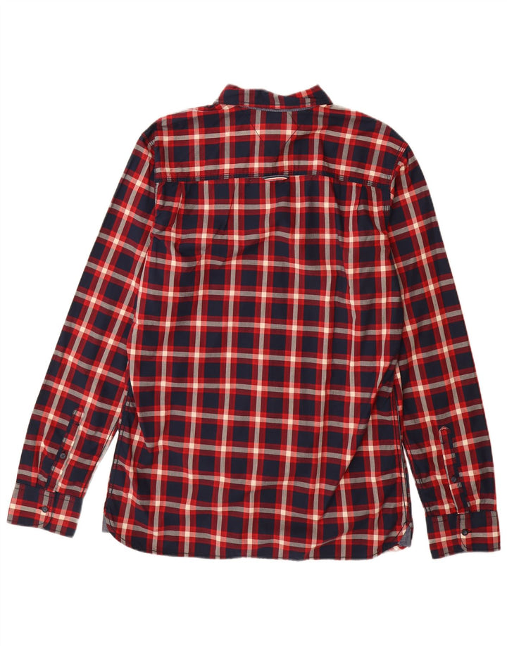 Camisa Tommy Hilfiger para hombre grande a cuadros azul marino