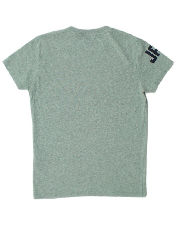 SUPERDRY Camiseta estampada Yokohama para hombre Top de algodón moteado verde medio