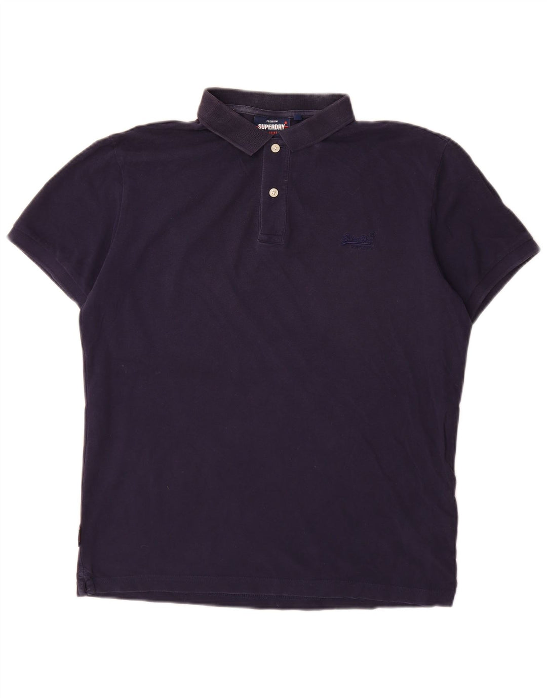 SUPERDRY Polo para hombre grande de algodón azul marino
