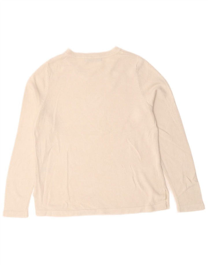 Marks & Spencer - Jersey de cuello redondo para mujer, talla 40, acrílico blanco mediano