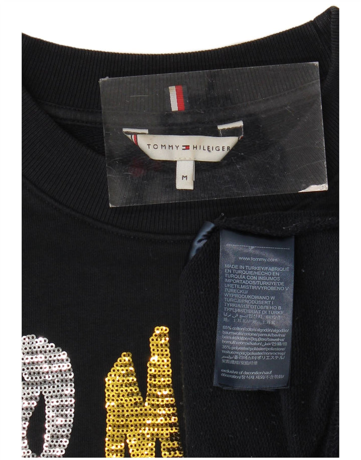 Tommy Hilfiger Sudadera gráfica para mujer Jumper UK 14 Medium Azul marino