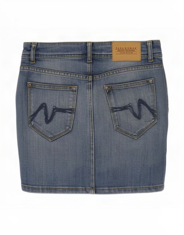 Zara Mujer Mini Falda Vaquera EU 36 XS W26 Azul