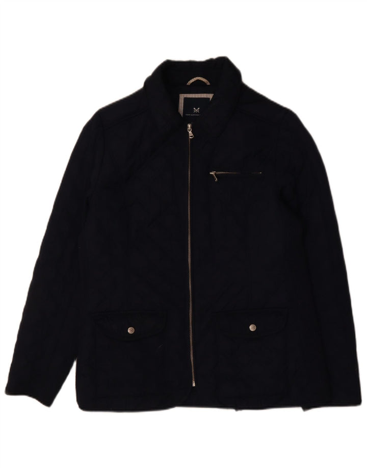 CREW CLOTHING Womens Quilted Jacket UK 14 Medium  Navy Blue Polyester