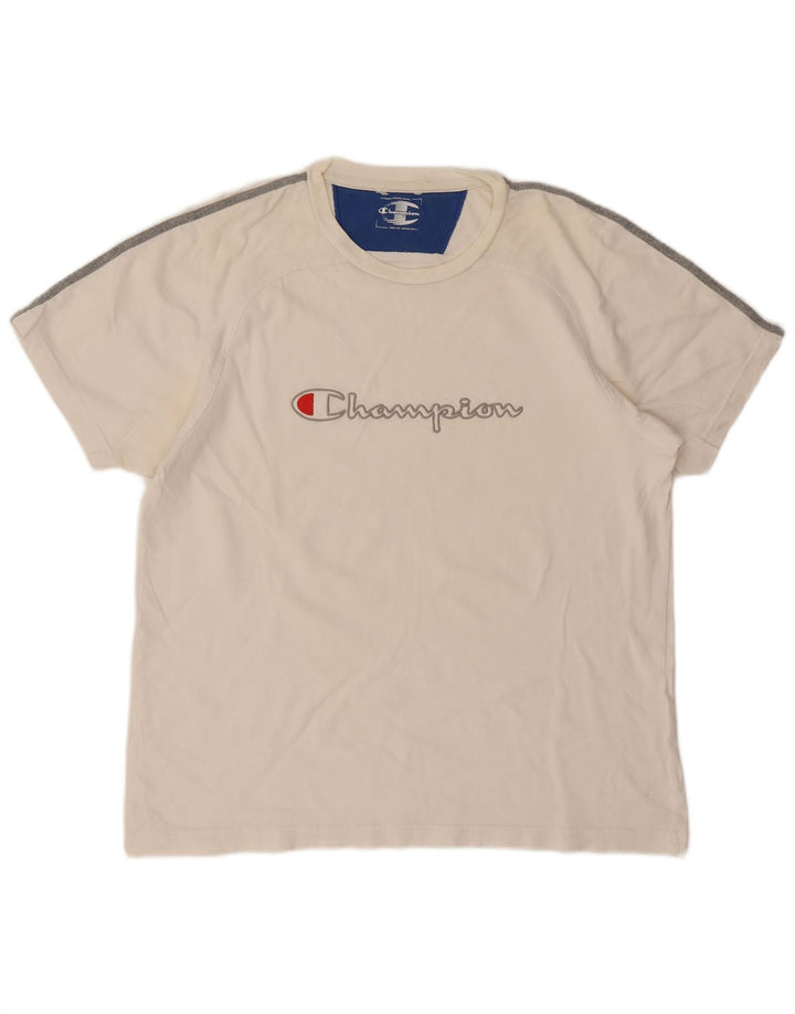 CHAMPION Camiseta gráfica para hombre Top mediano blanco