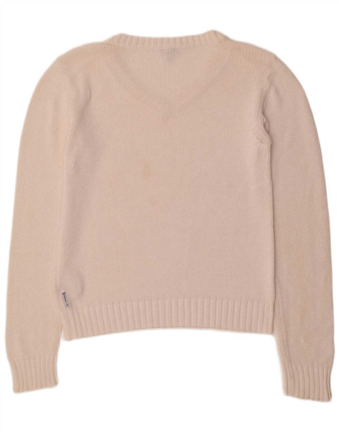 ARMANI JEANS Jersey con cuello en V para mujer UK 46 Grande Algodón blanco