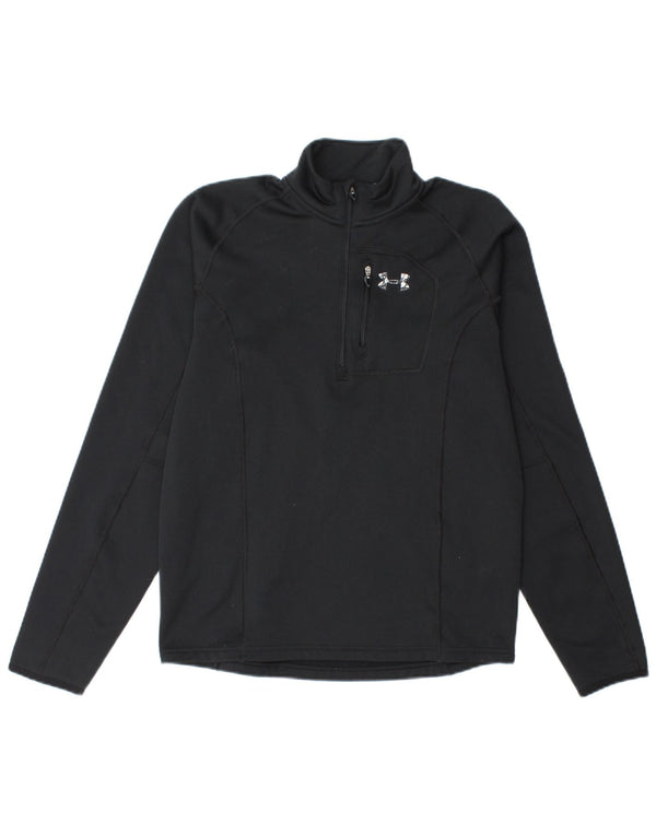 Under Armour Hombre Cold Gear Zip Neck Sudadera Jumper Small Negro