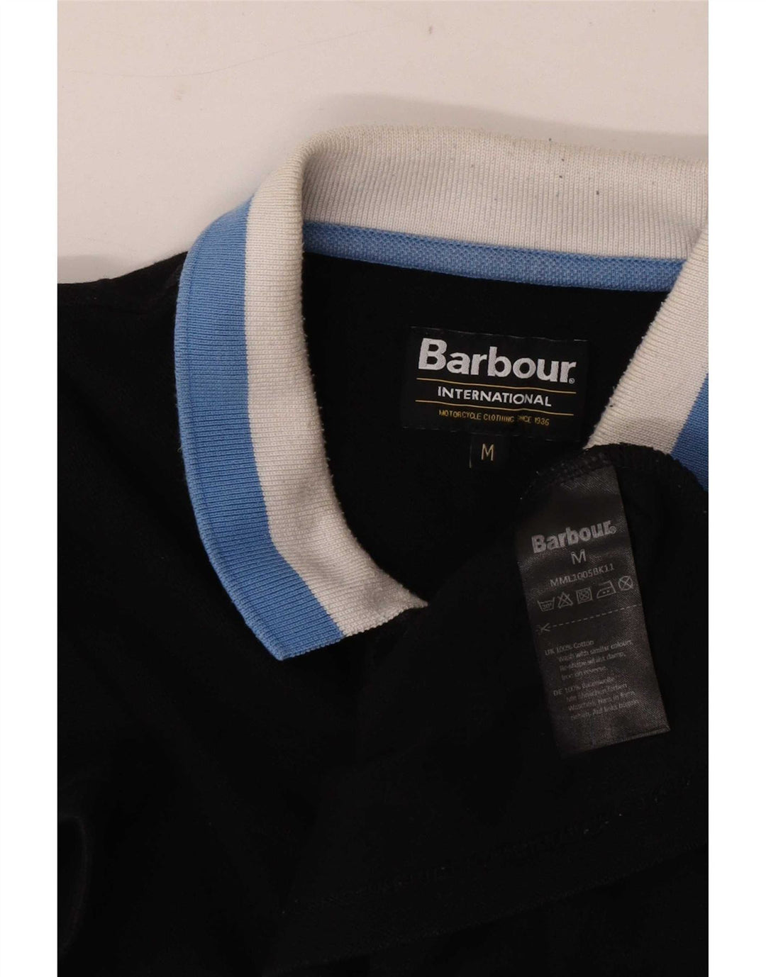 Polo De Rugby Barbour Para Hombre Algodón Negro Mediano