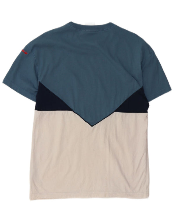 Adidas Hombre Camiseta Top Small Azul Colorblock Algodón