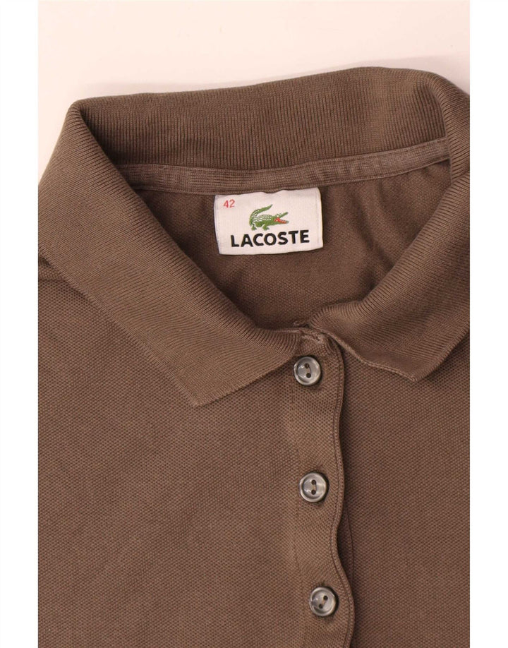 Polo Lacoste Mujer Talla 42 Grande Marrón