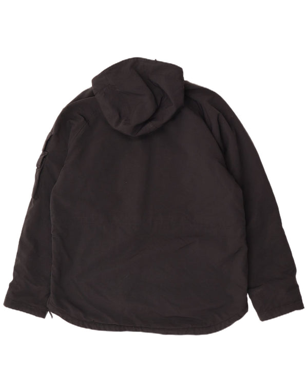 Woolrich Chaqueta anorak con capucha y gráfico para hombre UK 42 XL Nylon color block negro
