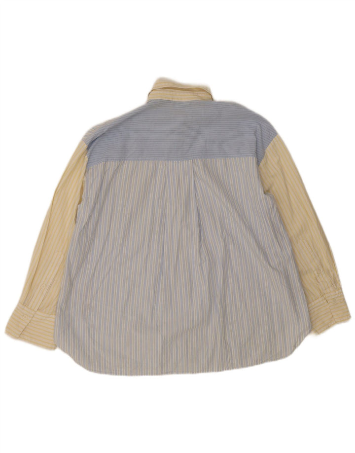 Zara Mujer Camisa Extragrande UK 10 Small Algodón A Rayas Azul