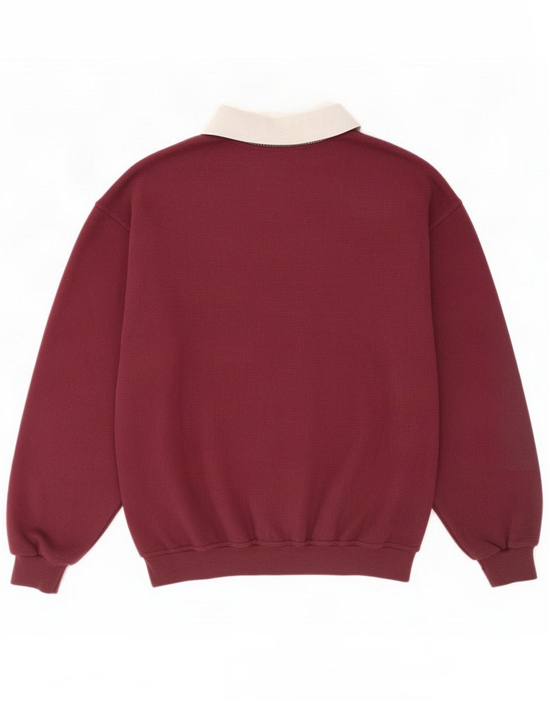 Mito Sudadera con cuello polo para hombre Jumper Medium Burgundy