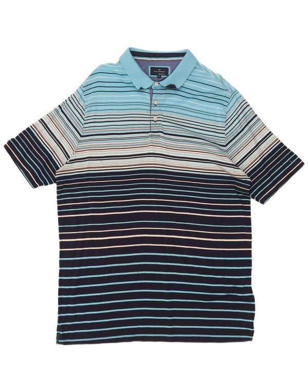 Marks & Spencer Polo para hombre XL Algodón a rayas azules