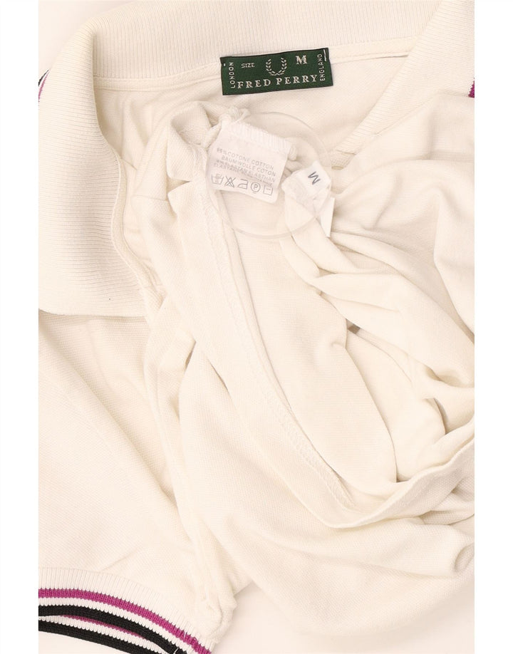 FRED PERRY Polo para mujer Reino Unido 12 Algodón blanco mediano