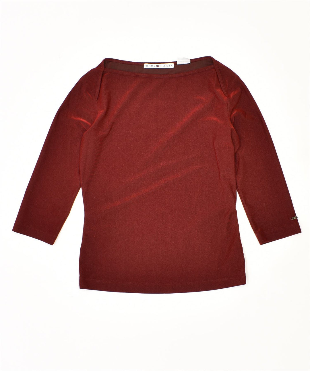 TOMMY HILFIGER Camiseta de manga 3/4 para mujer UK 44 Poliéster rojo medio
