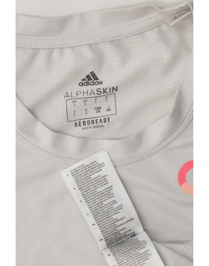 ADIDAS Camiseta gráfica Aeroready para hombre Top poliéster gris grande
