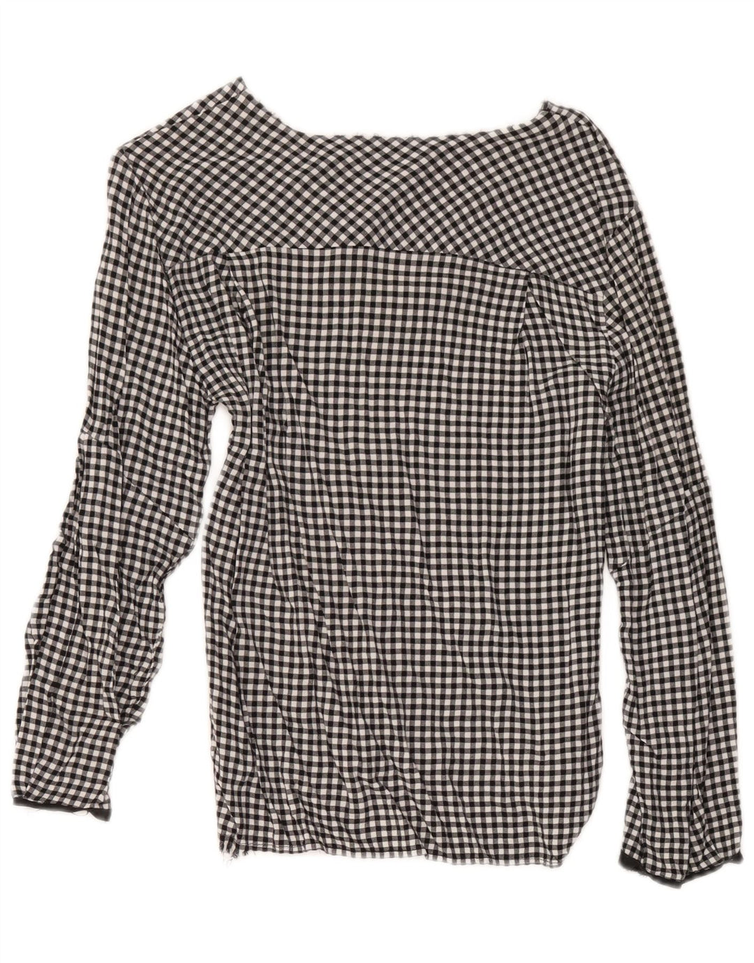 Zara Mujer Blusa Top UK 40 Medium Black Gingham