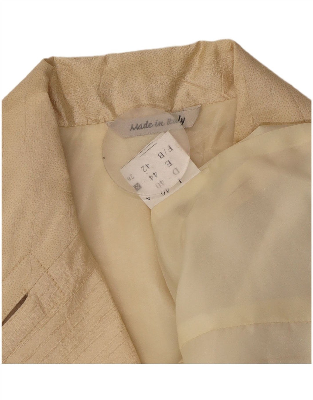 VINTAGE Chaqueta Blazer de 3 Botones para Mujer IT 46 Seda Beige Grande