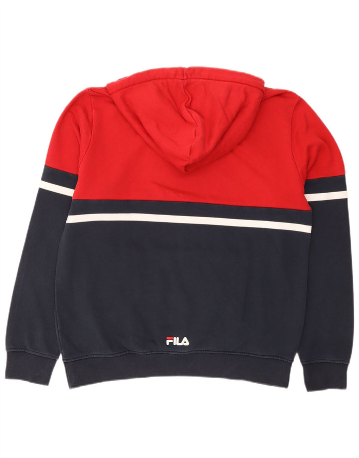 Fila Hombre Graphic Hoodie Jumper Small Rojo Colorblock