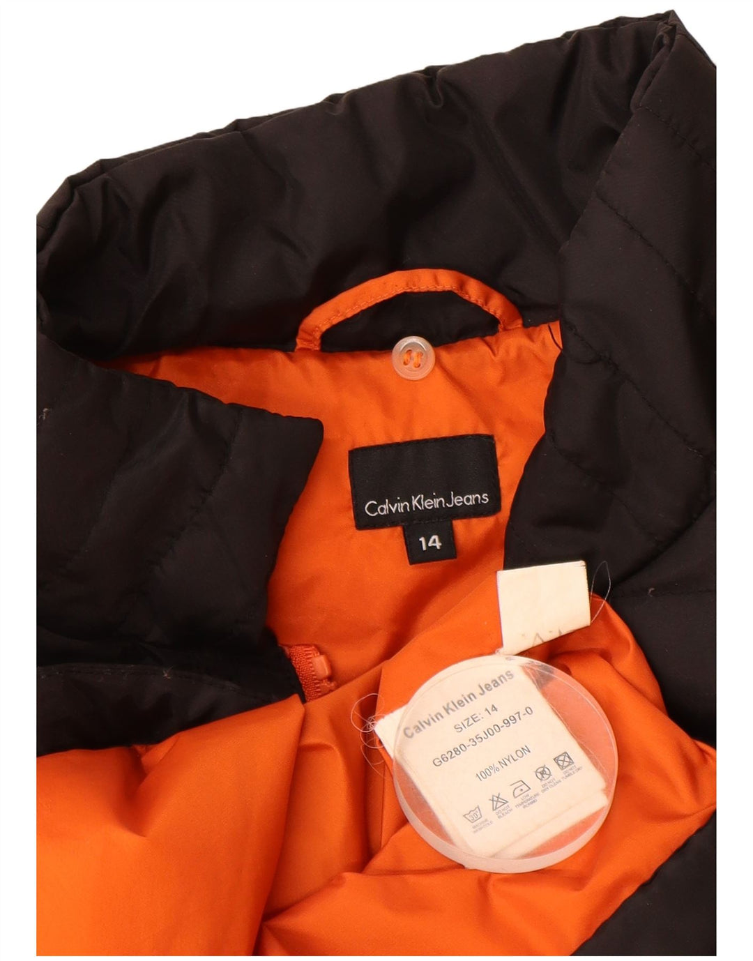 CALVIN KLEIN JEANS Chaqueta acolchada para niño 13-14 años Nylon negro