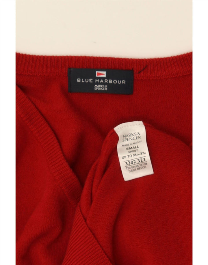 MARKS & SPENCER Suéter con Cuello en V Blue Harbor para Hombre Acrílico Rojo Pequeño