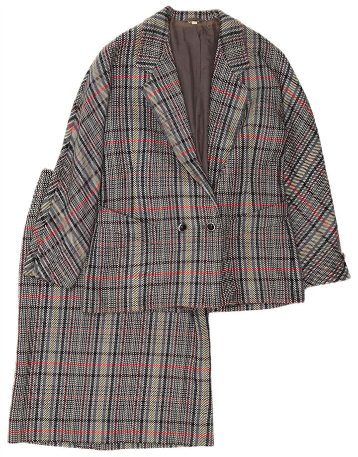 VINTAGE Conjunto de falda de 2 piezas para mujer IT 42 Medium W30 Grey Check