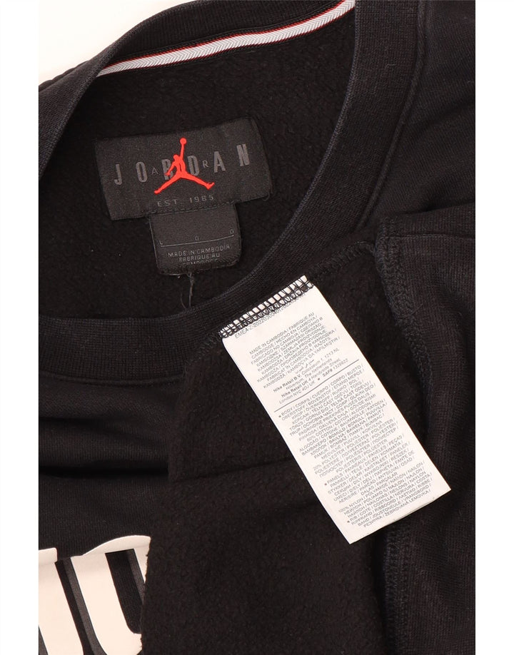 Jordan - Sudadera con gráfico para hombre, talla grande, algodón negro
