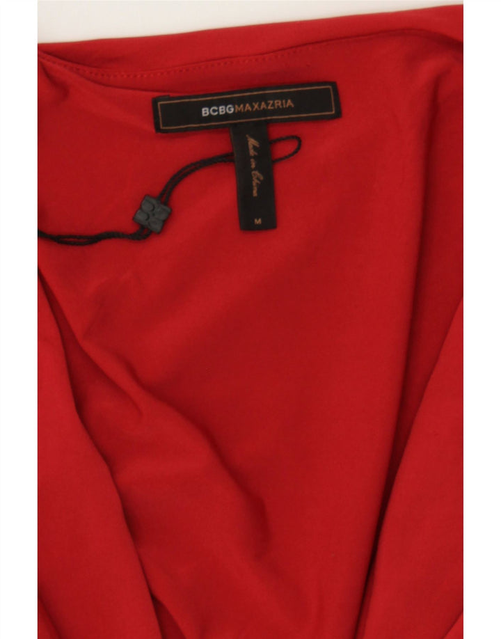 BCBGMAXAZRIA Womens Long Sleeve Wrap Dress UK 12 Medium Red Polyester Vintage BCBGMAXAZRIA and Second-Hand BCBGMAXAZRIA from Messina Hembry 