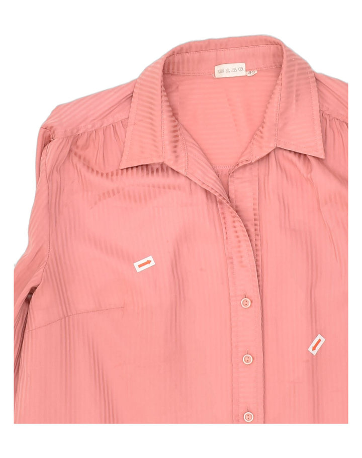 VINTAGE Womens Shirt EU 40 Medium Pink Striped Polyester | Vintage Vintage | Thrift | Second-Hand Vintage | Used Clothing | Messina Hembry 