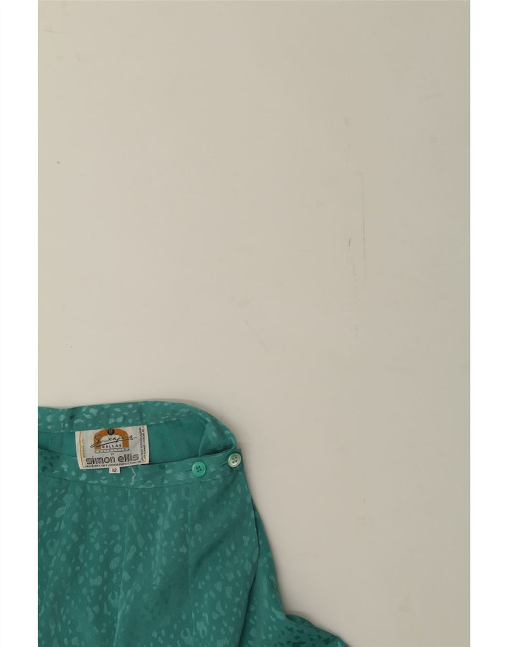VINTAGE Womens A-Line Skirt UK 12 Medium  Green Spotted Polyester Vintage Vintage and Second-Hand Vintage from Messina Hembry 