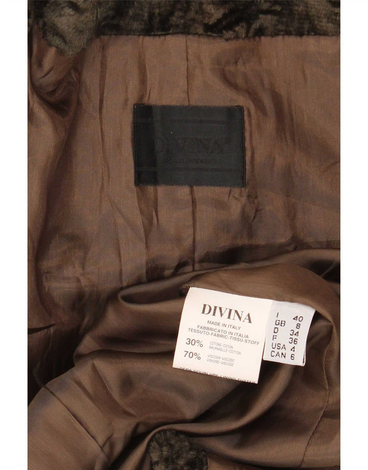 Divina Chaqueta Bomber para Mujer UK 8 Small Algodón Caqui