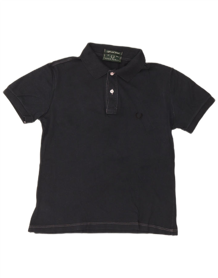 FRED PERRY Mens Polo Shirt Small Navy Blue Cotton